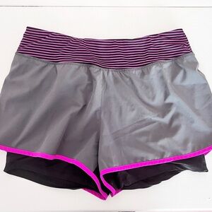 Reebok‎ Gray and Pink Athletic Shorts